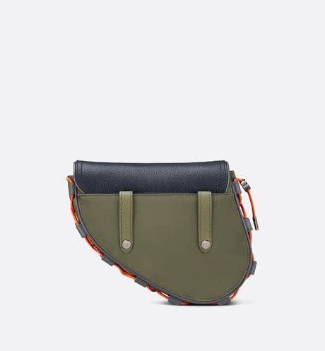 Mini DIOR AND SACAI Saddle Bag Olive Technical Fabric and 